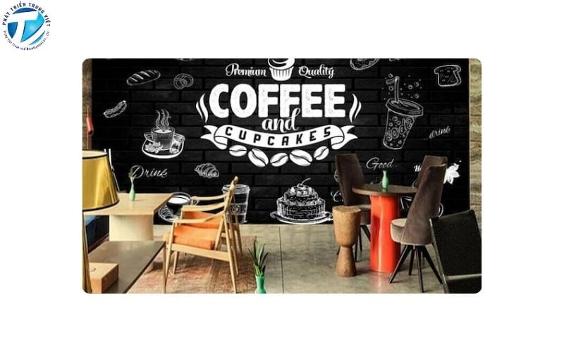 Mẫu tranh tường quán cà phê